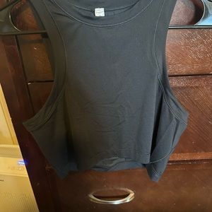 Luluemon Black open back cropped tank.